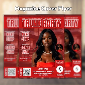 Editable Trunk Party Flyer, DIY Trunk Party Flyer, Farewell Party Invite, Graduation Party Invitation, College Send Off Invitation