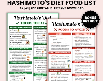 Hashimoto's Diet Food List, Thyroid Diet Meal Plan, Thyroiditis Health Food Chart, Hashimotos Disease, Hyperthyroid Grocery List