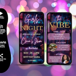 Digital Girls Night Invitation Template, Girls Night Party Invite, Let&#39;s Get Tipsy Girls Night Invite, Birthday Girls Night, Girls Night out