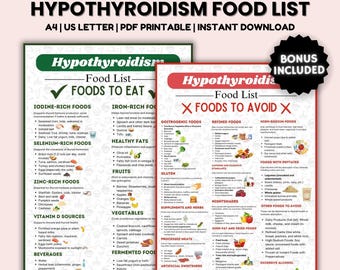 Hypothyroidism Grocery List, Hypothyroidism Diet Meal Plan, Weight Loss, Thyroid Health Foods, Thyroid Healing Foods Diet