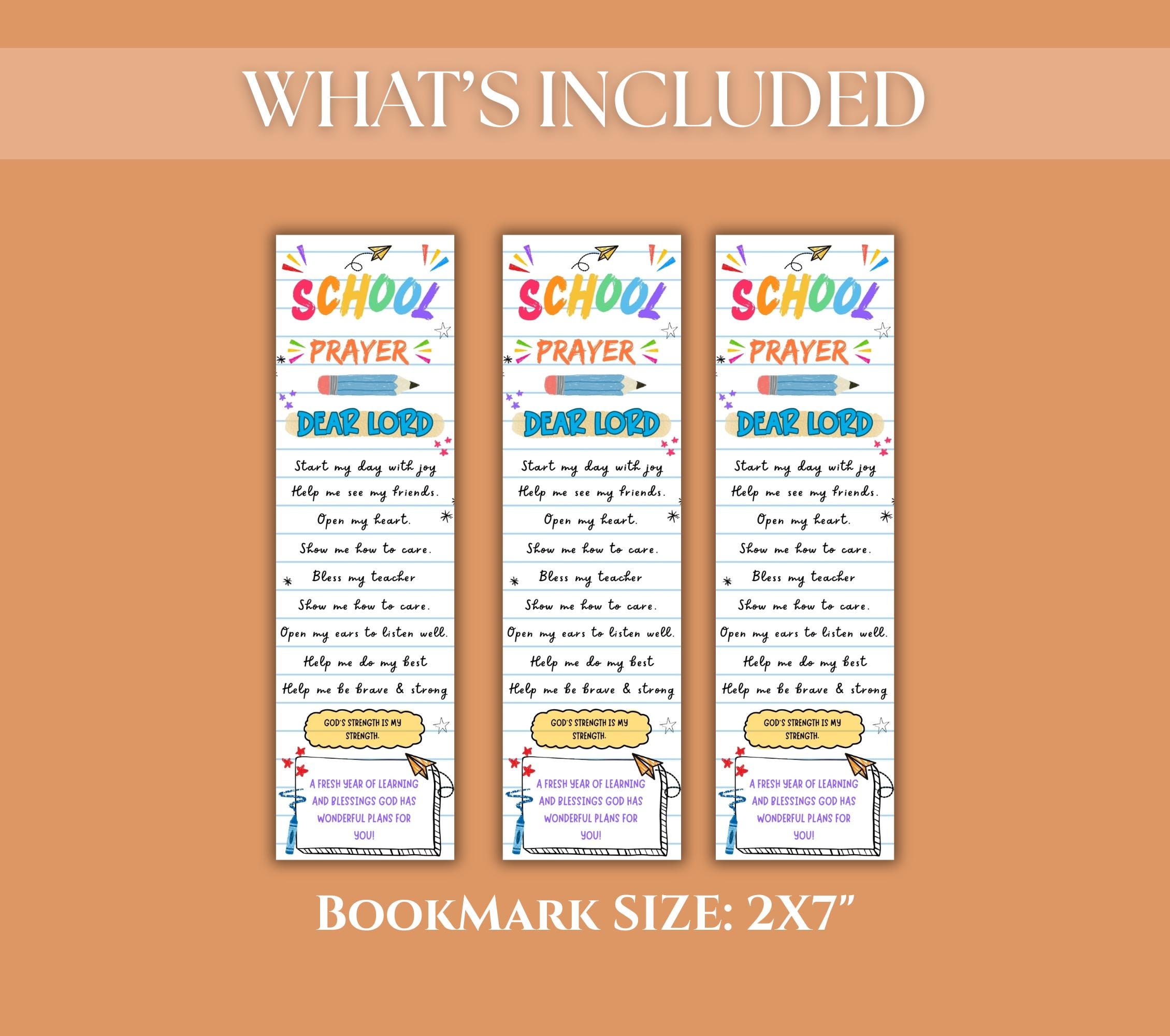 Editable First Day of School Prayer Bookmark, Backpack Blessing ...