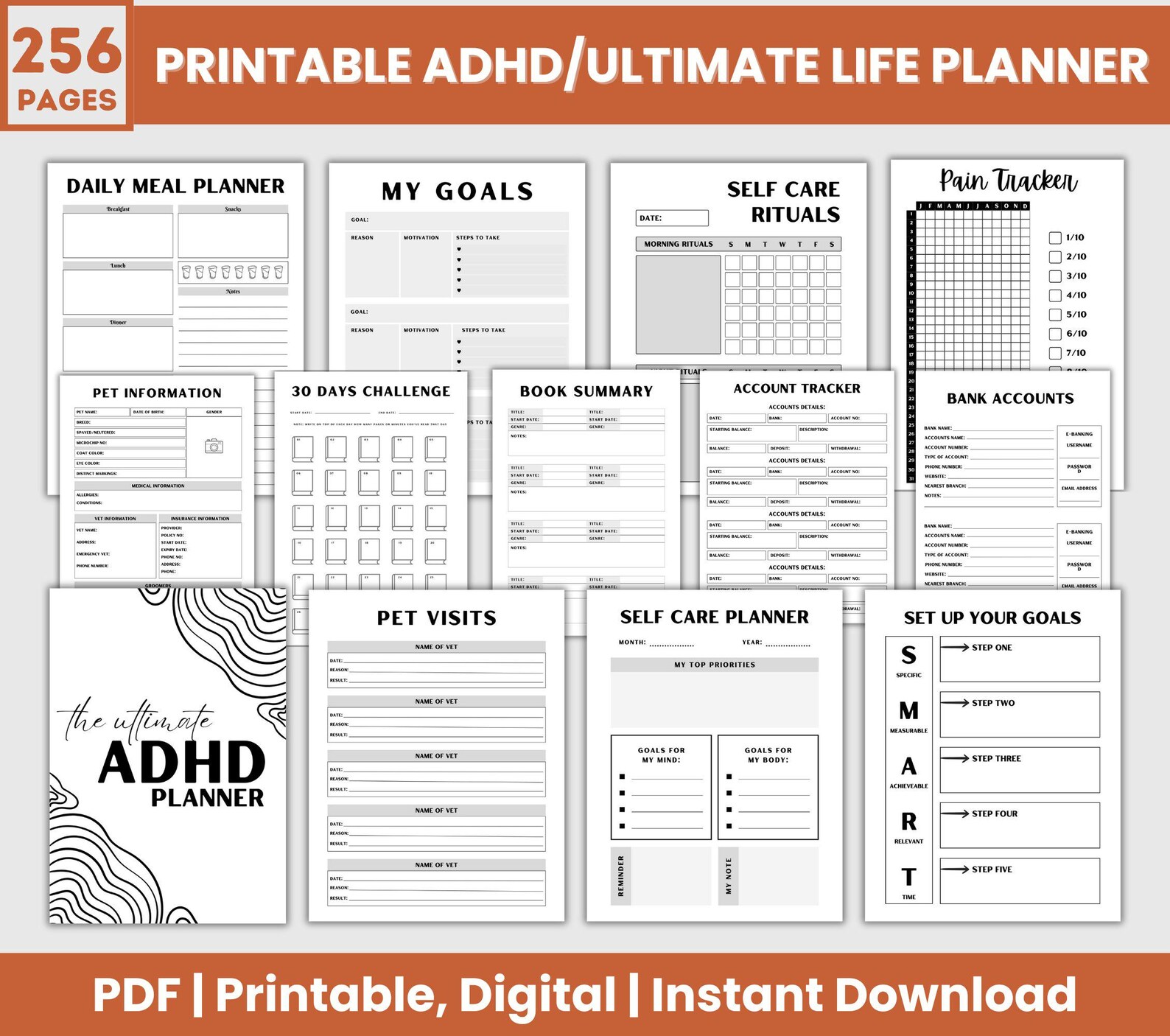 Mega ADHD Planner Bundle, Ultimate Life Planner Bundle 2025 ...