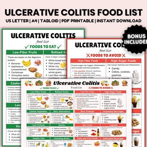 Dieetplan colitis ulcerosa, voedsellijst colitis ulcerosa, IBD-dieetplan, ontstekingsremmend, vetarm voedsel met weinig vezels voor de darmgezondheid