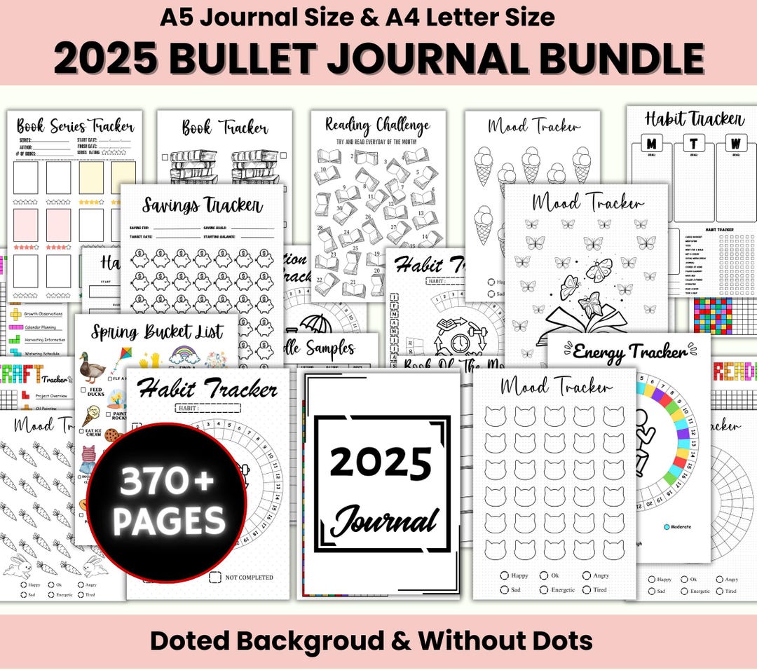 Buy 2025 Bullet Journal Bundle Printable, Bullet Journal Printables ...