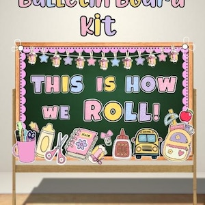 Back to School Bulletin Board Idea Pastel Ready to Roll Fall Door Decor Printable Borders Welcome Back to School Classroom Welcome Display