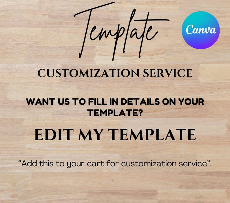 Add-on Template Customization Service for Invitation Template, Custom ...