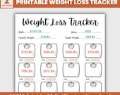 Weight Loss Tracker Printable, Weekly WeightLoss Tracker Printable, Weekly Weightloss Tracker, Weight Loss Chart, Weekly Weigh