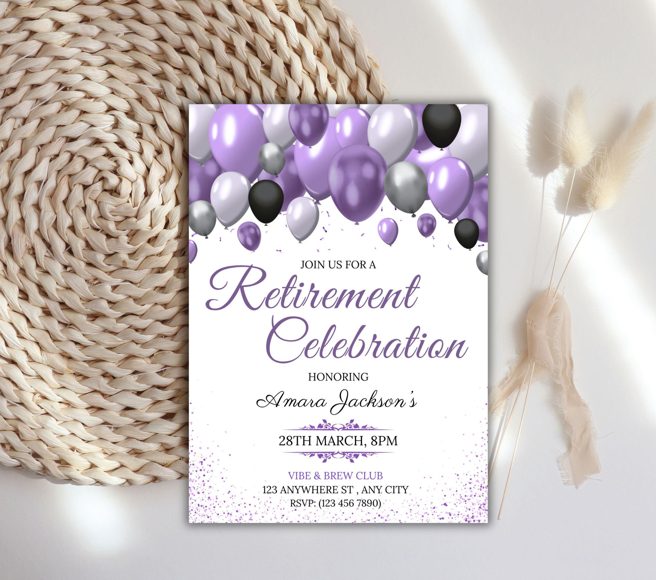 Editable Retirement Party Invitation Template, Retirement Dinner ...