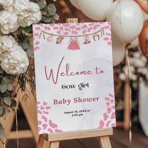 A Little Cowgirl Welcome Sign, Editable Baby Shower Welcome Sign Template, Wildwest Baby Shower Sign, Cowgirl Baby Shower Welcome Sign