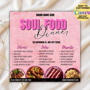 Plantilla editable para publicación en redes sociales de comida tradicional, folleto de comida tradicional, folleto de ofertas de cenas, folleto de menú de restaurante, plantilla de folleto para pequeñas empresas.