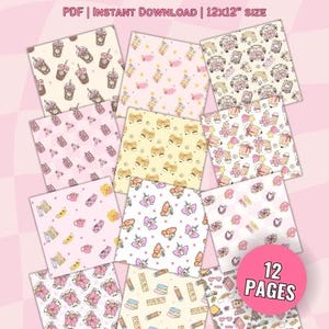 Back to School Digital Papers PDF, seamless repeat printable pattern,  classroom background, Scrapbook Paper, Teacher Background Graphics