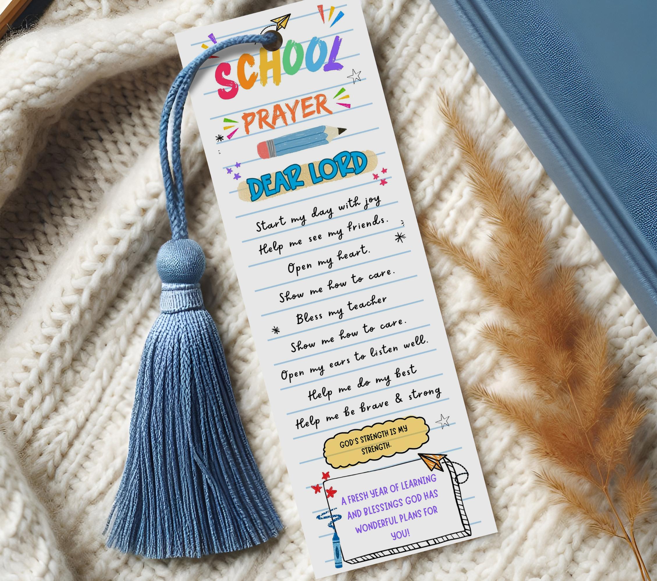 Editable First Day of School Prayer Bookmark, Backpack Blessing ...