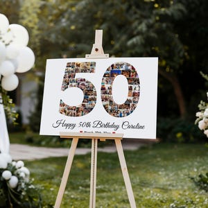 Editable 50th Birthday Photo Collage Template, Personalized 50th Birthday Gift for Her, for Him, Anniversary Gift, 50th anniversary, Gift
