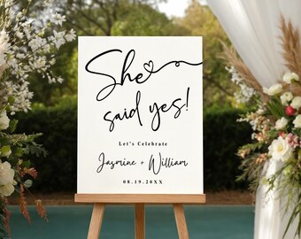 Minimalist Welcome Sign, Modern Engagement Party Sign, Editable Welcome to Our Engagement Sign, Minimalist She Said Yes Celebration Sign