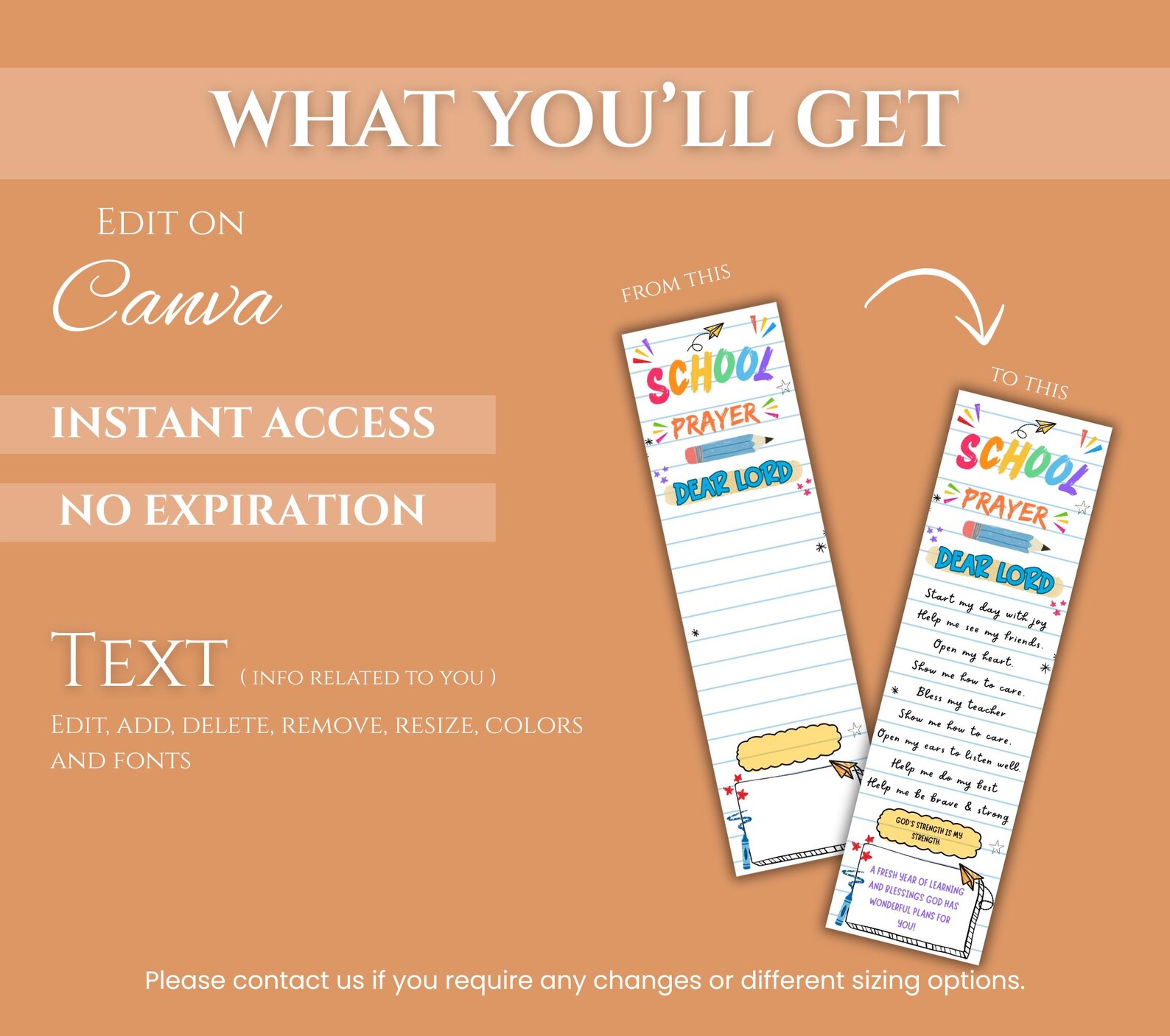 Editable First Day of School Prayer Bookmark, Backpack Blessing ...
