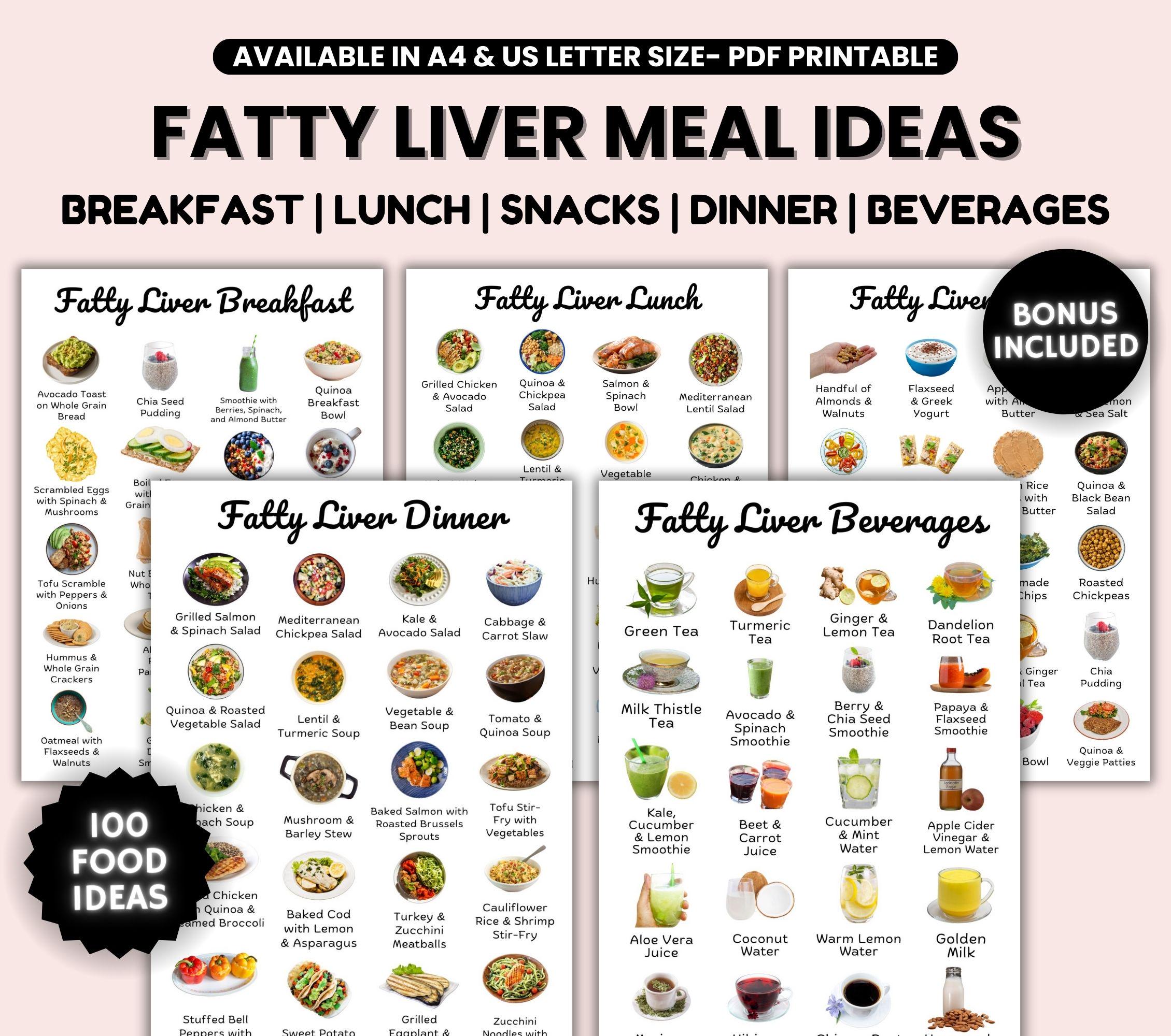 Fatty Liver Diet Meal Plan, Fatty Liver Disease Food Chart, Anti Inflammatory NAFLD or NASH Diet for Liver, Fatty Liver Diet, Grocery List