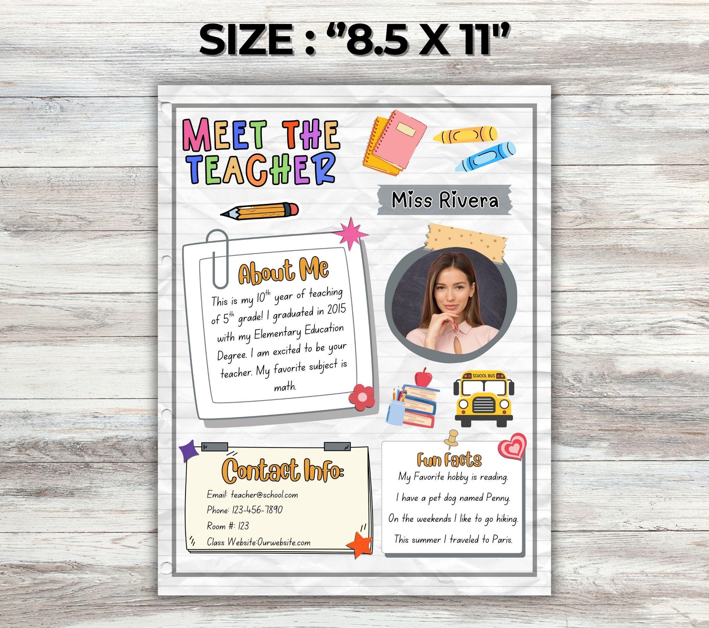 Editable Meet the Teacher Classroom Template, Teacher Introduction ...