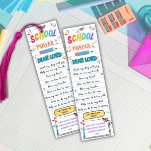 Editable First Day of School Prayer Bookmark, Backpack Blessing Bookmark, Back to School Blessing Bookmark, Backpack Prayer Christian School