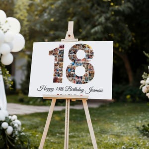 Editable 18th Birthday Photo Collage Template, Personalized 18th Birthday Gift for Her, for Him, Anniversary Gift, 18th anniversary,