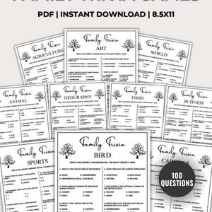 Family Reunion Trivia Game Printable, Family Trivia, Family Reunion Party Game, Family Reunion Activity, How Well Do You Know Your Family
