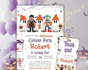 Halloween costume party birthday Invitation, Editable Halloween Birthday Party Invite, Costume Birthday Invite, Halloween Theme Birthday