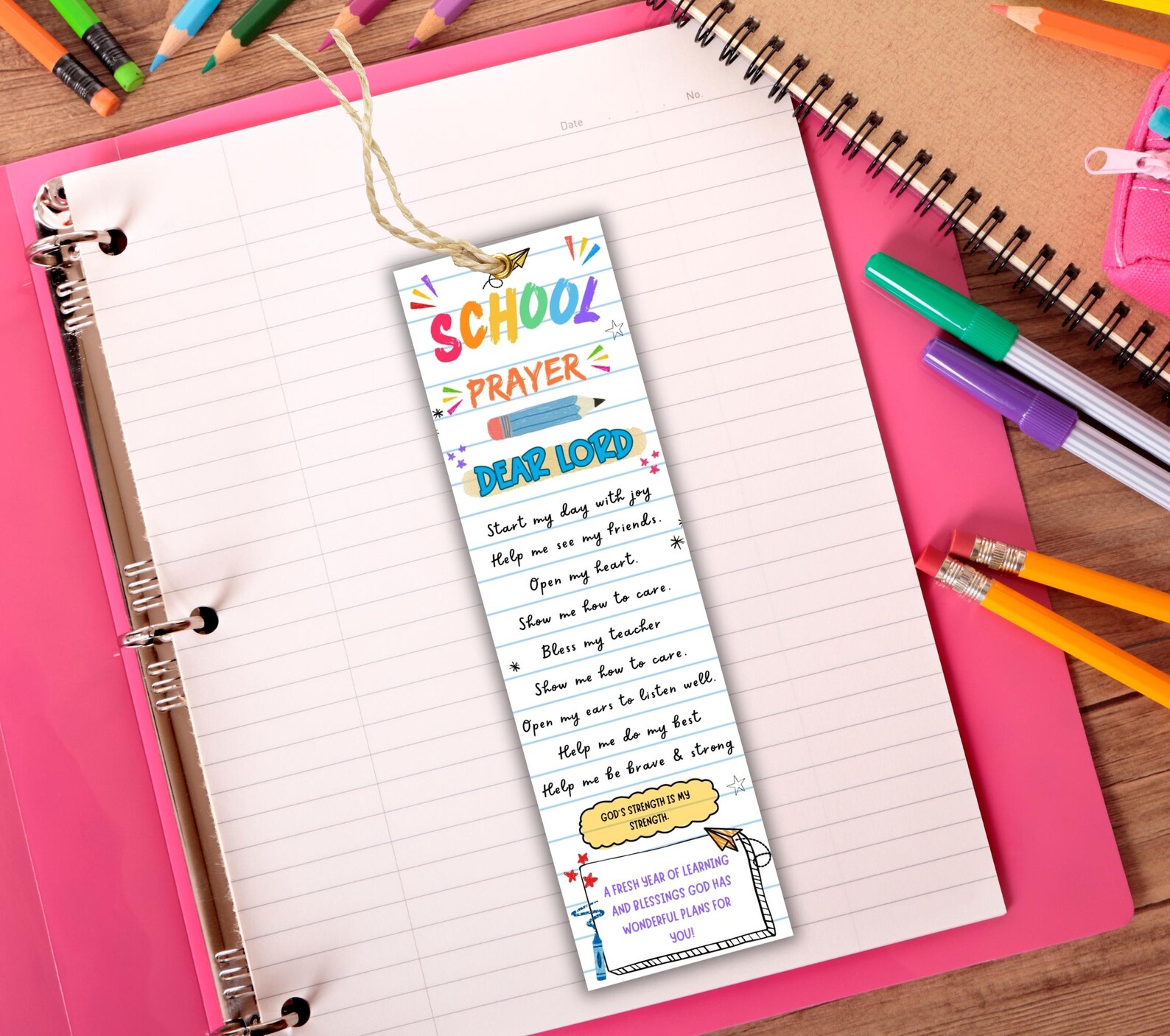 Editable First Day of School Prayer Bookmark, Backpack Blessing ...