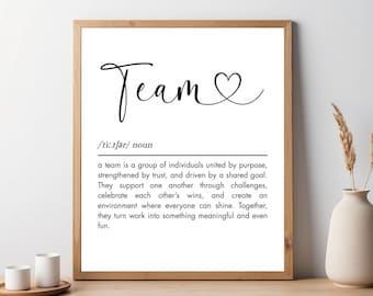 Team Definition Wall Art Printable, Digital Work Bestie, Leaving gift for Work Colleague, Farewell Gift for Coworker, Team Appreciation gift
