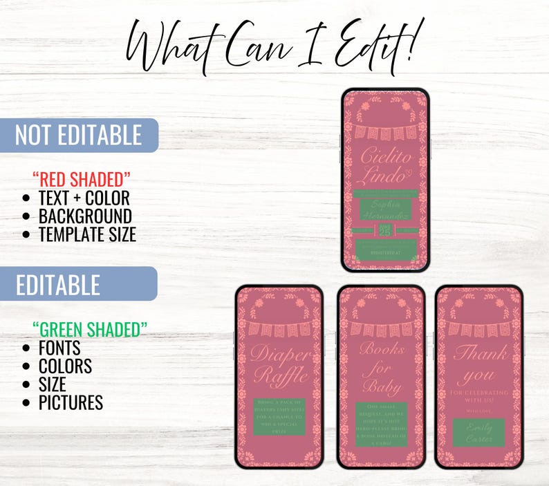 Editable Cielito Lindo Baby Shower Invite, Cielito Lindo Video Invitation, Papel Picado Invite, Mexican Baby Shower Invite, Blue Talavera image 3
