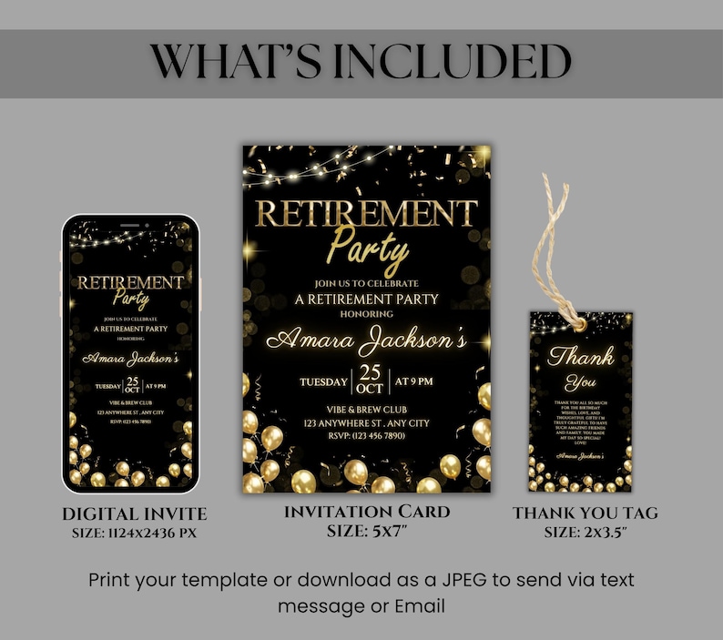 Retirement Party Invitation Template, Editable Retirement Dinner ...