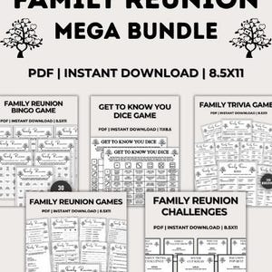 Mega Family Reunion Game Bundle, Fun Family Reunion Activities, Family Reunion Idea Adults Kids Games for Reunion Family Reunion Icebreakers