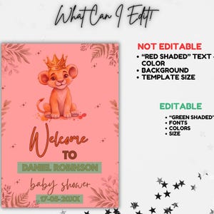 Editable Lion King Welcome Sign Template, Simba Welcome Sign, Lion King ...