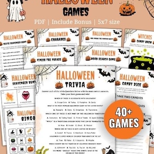 40+ Halloween Games Bundle Printable, Halloween Party Ideas, Halloween Games for Kids Teens and Adults Halloween Activities Halloween Trivia