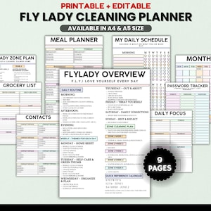 FlyLady schoonmaakplanner bewerkbaar, controledagboek afdrukbaar, schoonmaakschema, FlyLady schoonmaakafdrukbaar, checklist schoonmaken, verantwoordelijkheid