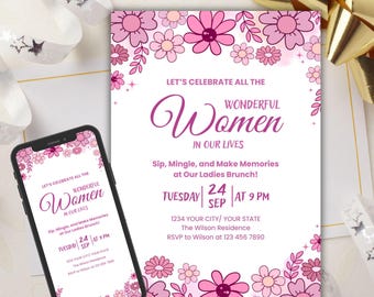 Editable Mother's Day Party Invitation Template, Happy Mother's Day Invite, Digital Mother's Day Brunch, Happy Mother’s Day Tea Party Invite