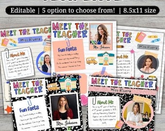 Editable Meet the Teacher Classroom Template, Teacher Introduction, Printable Back To School Teacher Intro, Meet Your Teacher Newsletter