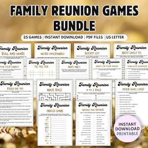Ensemble de jeux de réunion de famille, modèle de toile de jeux de réunion de famille, idée de réunion de famille jeux adultes enfants pour réunion de famille, réunion de famille imprimable