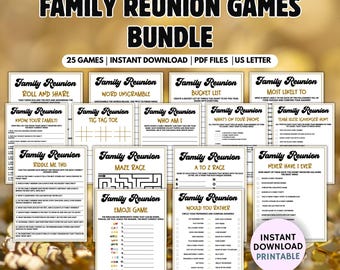 Family Reunion Game Bundle, Family Reunion Games, Family Reunion Idea Adults Kids Games for Reunion, Family Reunion Printable