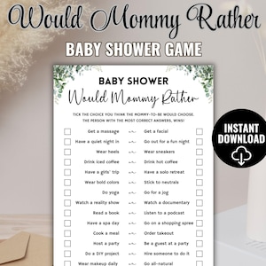 Babyshower zou mama liever spel afdrukbaar, zou ze liever, minimalistische babyshowerspelletjes, wie kent mama het beste, mama babyshowerspel