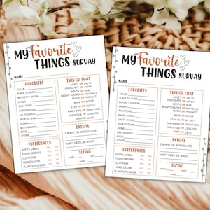 My Favorite Things Survey Questionnaire, Employee Favorites, All About Me Questionnaire, Teacher Favorite Things Survey, Get  Know My Team