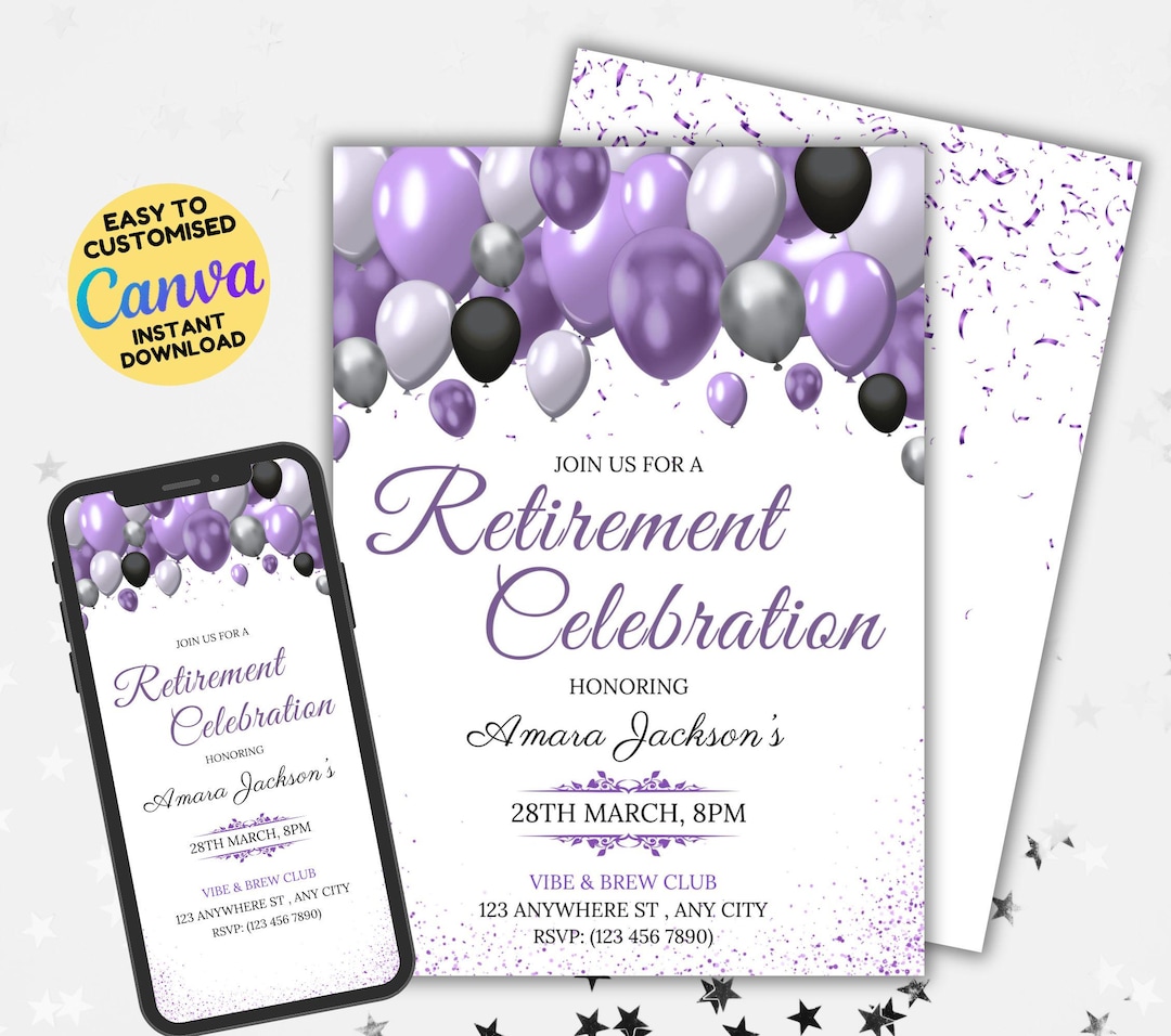 Editable Retirement Party Invitation Template, Retirement Dinner ...