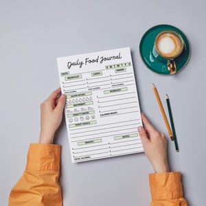Daily Food Journal Printable, Daily Food Journal, Daily Food Planner ...