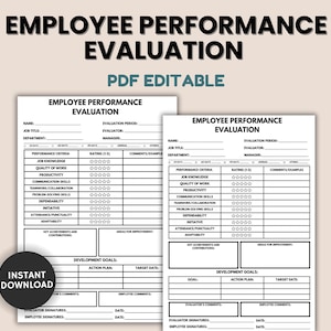Employee Performance Evaluation Template, Employee Assessment, Employee Review, Performance Template, Performance Review, Employee