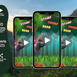 Digital Dinosaur 4th Birthday Invitation, DinoFour TRex Party Invite Template, Animated Dinosaur Evite T-Rex Party Invitation Dinosaur