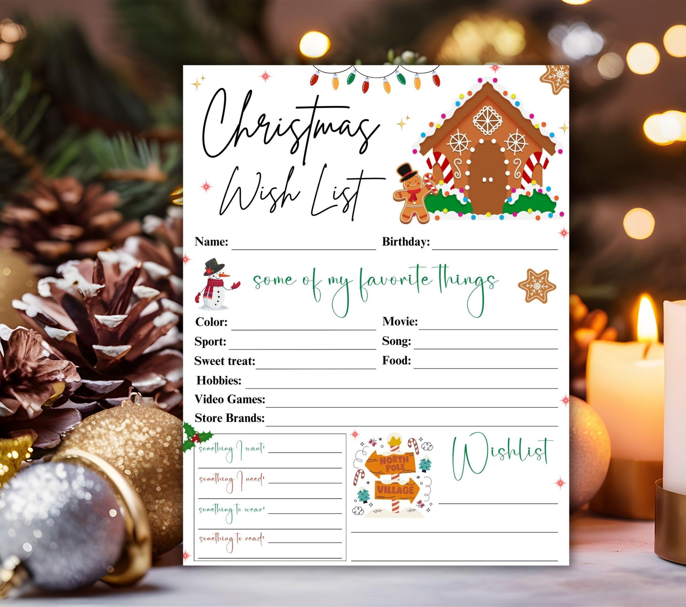 My Christmas Wish List, Adult Christmas Wish List, Secret Santa Wish ...
