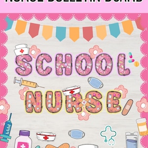 Nurse Bulletin Board Kit, School Nurse Bulletin Board Printable, Nurse Office Decor, Welcome Back to School Door Decoration, Classroom Decor