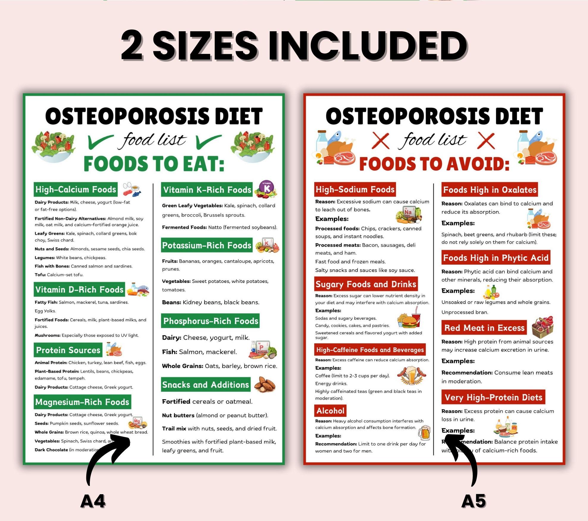 View of Osteoporosis Diet Plan Printable, High Calcium Food List, Osteoporosis ...