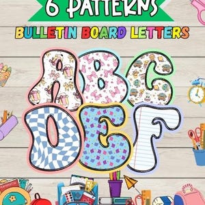 Bulletin Board Letters Alphabet Classroom Decor Back to School Bulletin Board Printable Seasonal Decor for Education Classroom Theme Teacher