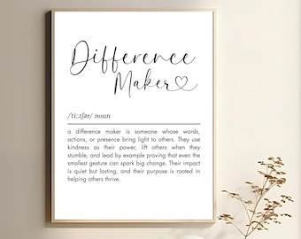 Tarjeta con la definición de "Marcador de Diferencias", definición de maestro imprimible, regalos para maestros, regalo de agradecimiento, regalo para mentor, regalo para entrenador, citas sobre resiliencia