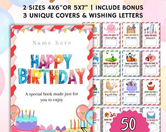 Editable Birthday Gift Card Book, Printable Last Minute Gift (Canva Template)