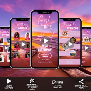 Digital Girls Trip Itinerary Template, Itinerary Template, Travel Itinerary, Birthday Weekend Invitation, Weekend Itinerary Digital Schedule